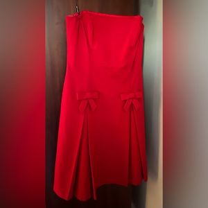 David Meister RED strapless cocktail dress - size 10, excellent condition